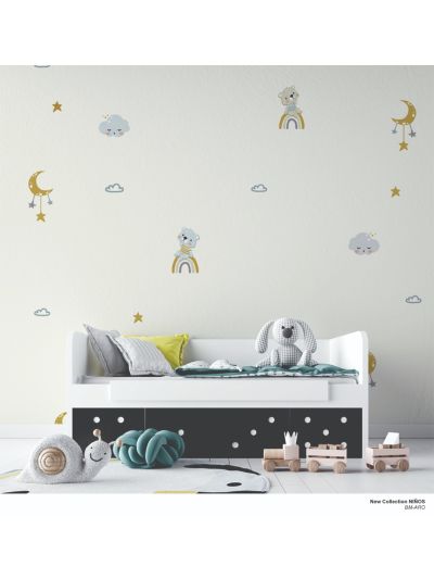 Papel de colgadura adhesivo para Habitaciones de MINI PRINT NIÑOS UNISEX - Osito y Luna.