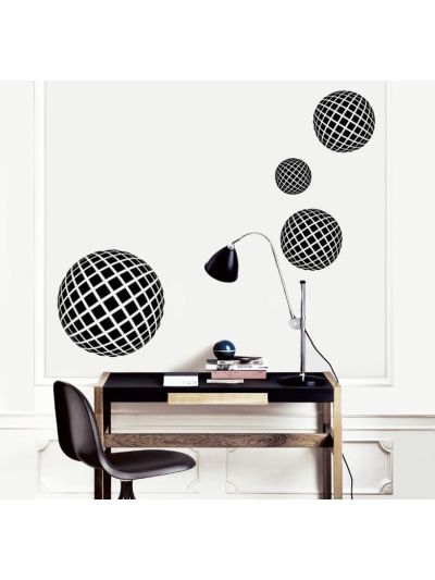 Vinilo decorativo geométrico, bolas de disco, ilusión óptica 