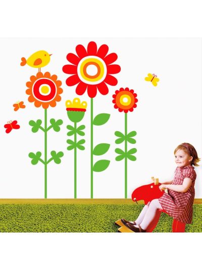 Vinilo decorativo infantil un jardín feliz