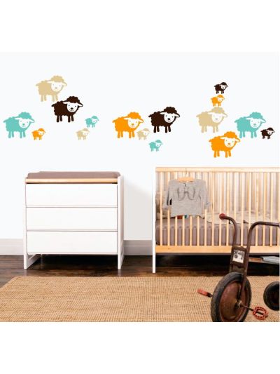 Vinilo decorativo infantil de ovejas bebes