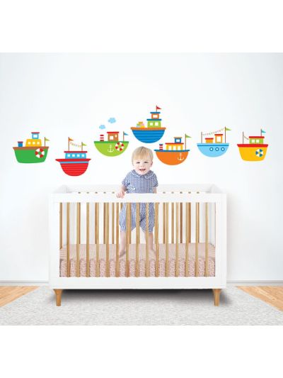 Vinilo Decorativo infantil barcos de bebé 