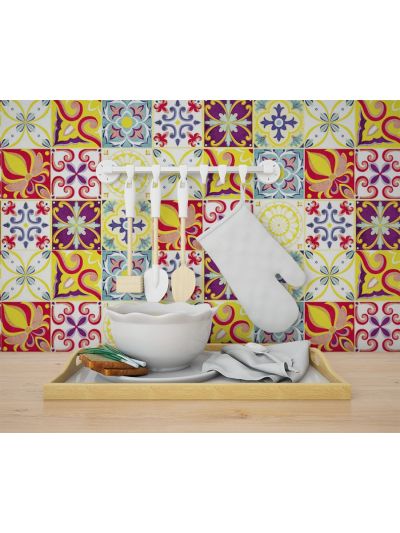 Vinilo decorativo de baldosas para paredes y pisos tipo mosaico (Set x 24 unidades).Colección BARCELONETA