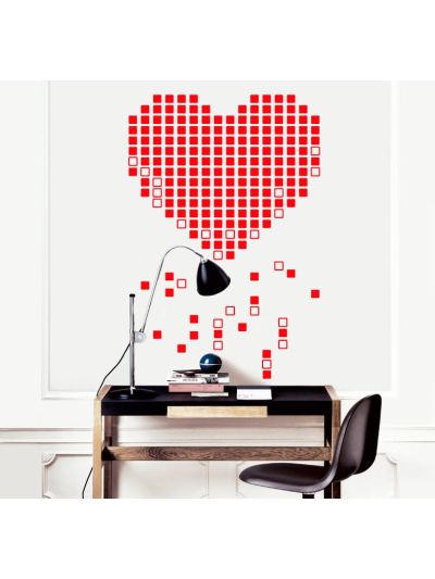 Vinilo decorativo píxel del corazón