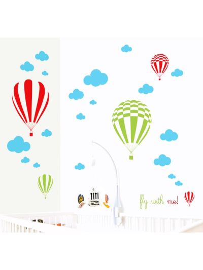 Vinilo Decorativo Infantil Globos y Nubes.