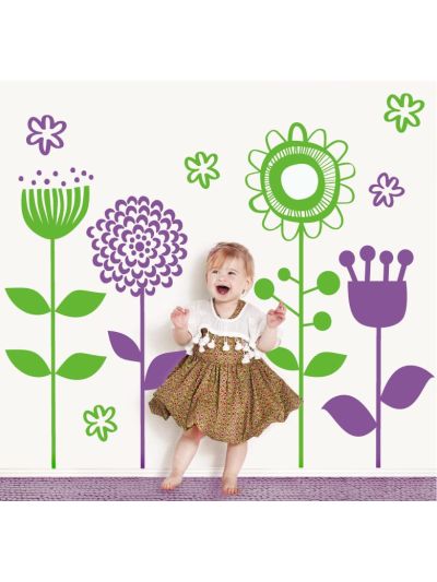 Vinilo decorativo infantil de flores 