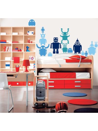 Vinilo decorativo de robots bugee