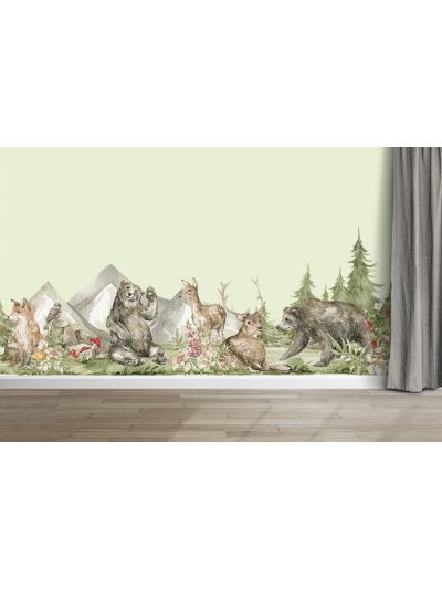 Papel de colgadura infantil de animales del bosque