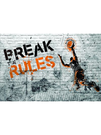 Papel de colgadura Juvenil deportivo de baloncesto con frase BREAK RULES