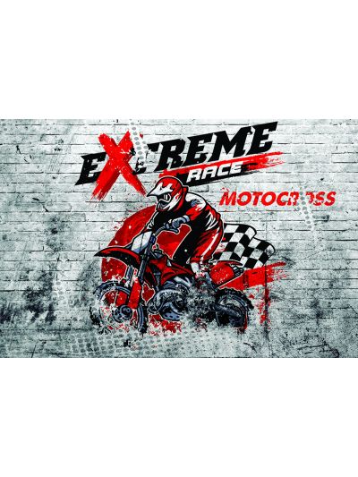 Papel de colgadura Juvenil Con fondo de pared de ladrillo  extreme motocross